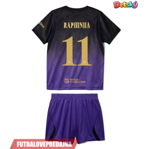 Lacne Dětský Futbalové dres Barcelona Raphinha Belloli #11 2026-27 Krátky Rukáv - Preč (+ trenírky)